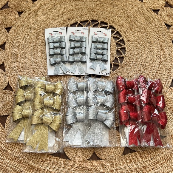 HOLIDAY DECOR GLITTER BOW BUNDLE - Picture 2 of 4